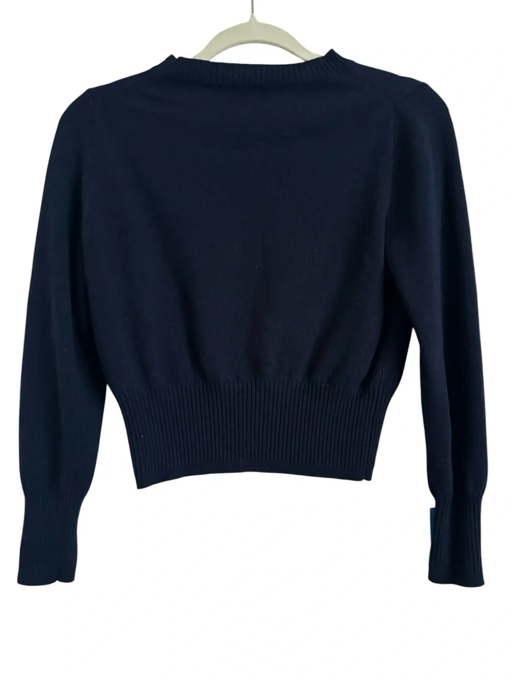 J.Crew Cashmere Navy Fitted Cropped Crewneck Sweater Small